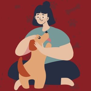 dog caretaker woman